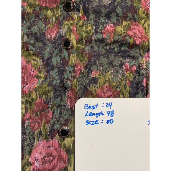 More Jazz VTG dress USA made dropped waist flare hem dark romantic fall women 20 - Picture 6 of 6